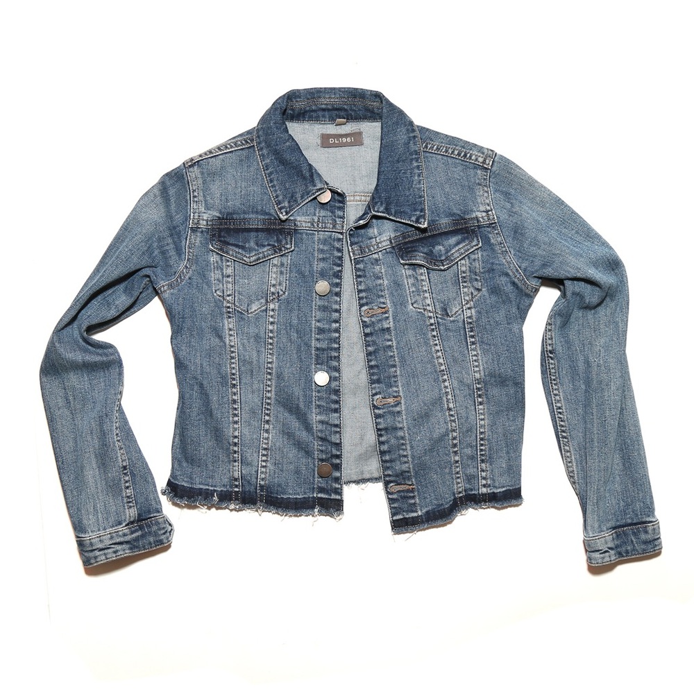 DL1961 MANNING DENIM CROP JACKET MEDIUM